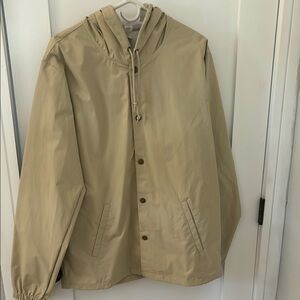 Men's Tan Nylon Hooded Jacket